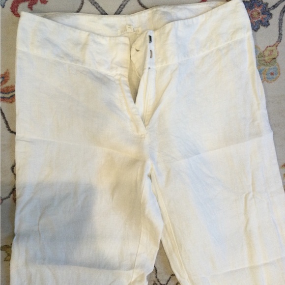 Eileen Fisher White Linen Pants - Picture 6 of 11